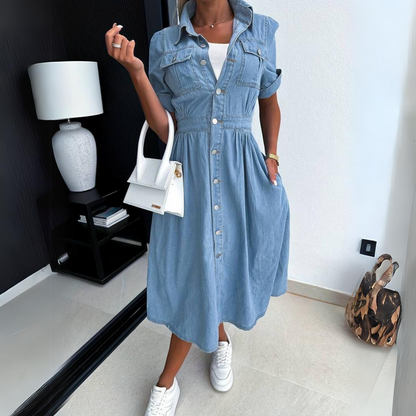 Lux┃Denim Midi Dress