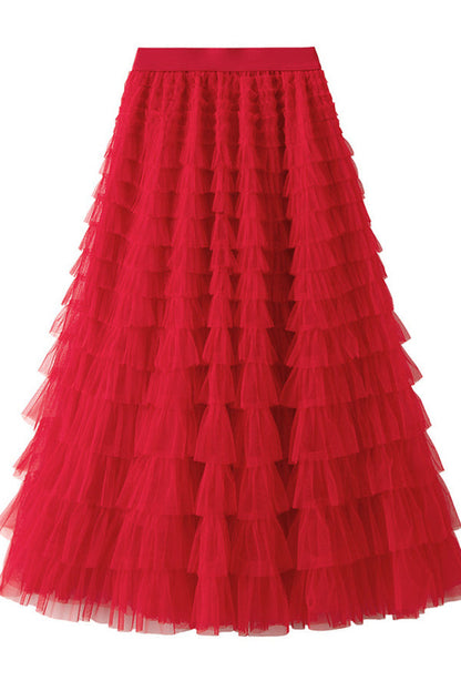 Grace┃Tiered Tulle Skirt