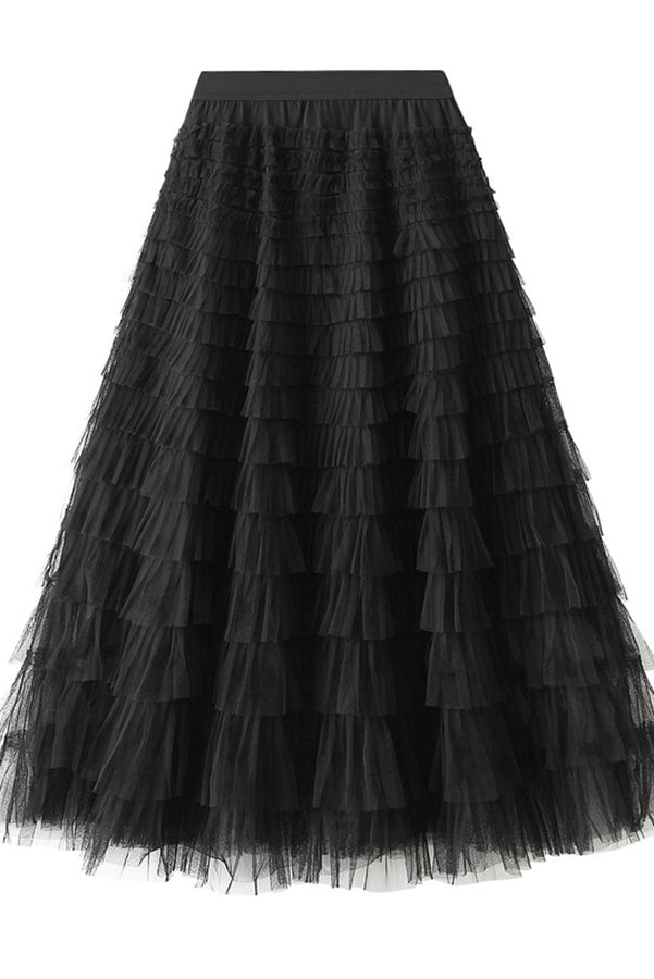 Grace┃Tiered Tulle Skirt