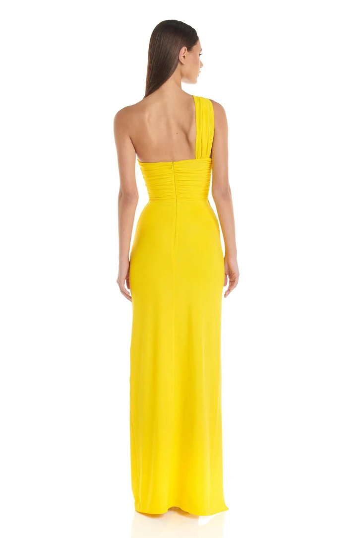 Aphrodite | Vibrant Yellow Cut-Out Dress