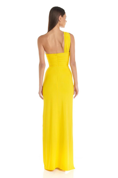 Aphrodite | Vibrant Yellow Cut-Out Dress