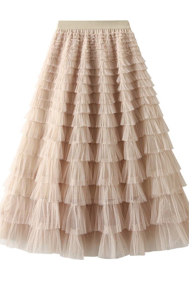 Grace┃Tiered Tulle Skirt