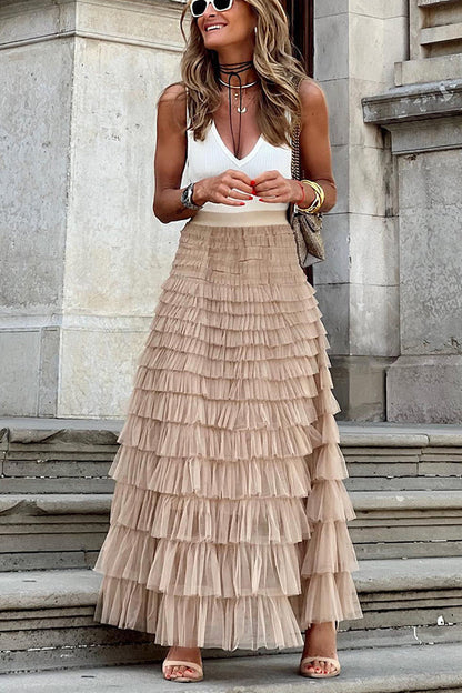 Grace┃Tiered Tulle Skirt