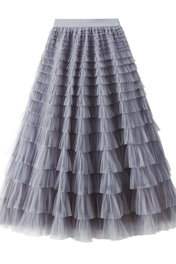 Grace┃Tiered Tulle Skirt