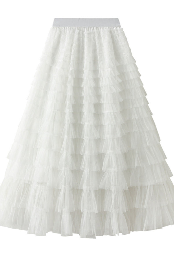 Grace┃Tiered Tulle Skirt