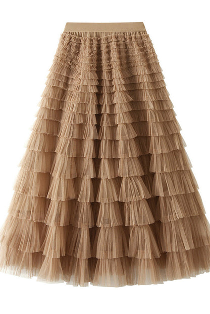 Grace┃Tiered Tulle Skirt